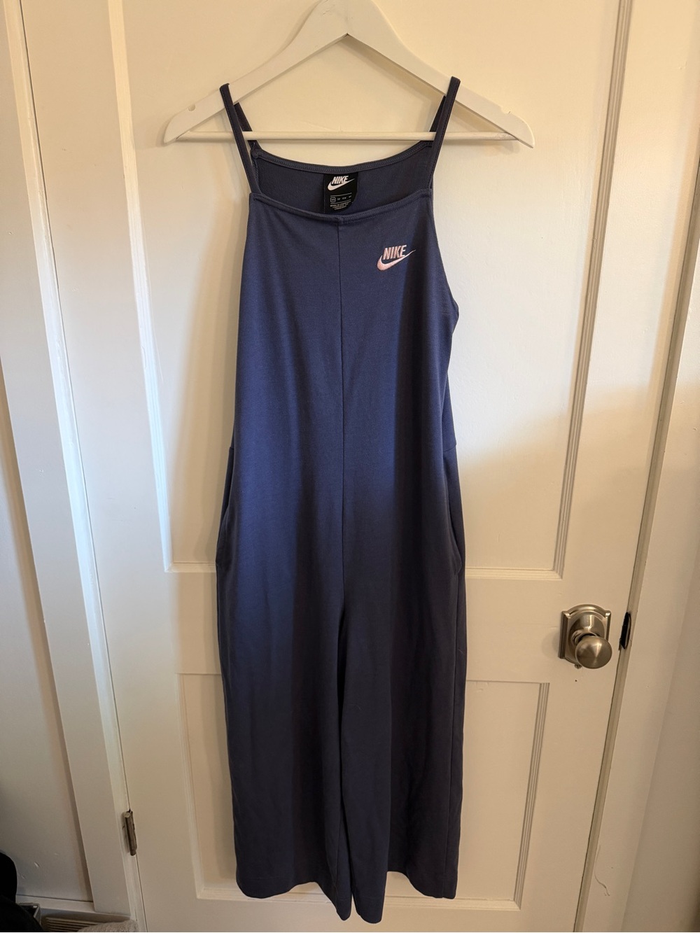 Nike Women's Navy Blue Strappy Wide-Leg Jumpsuit